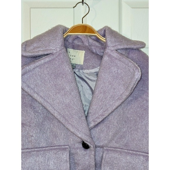 A New Day Women's Lavender Utility Jacket Coat Trendy Wool Blend Size Small NWT - Picture 5 of 11